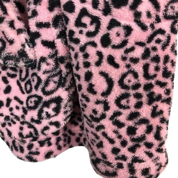 ULTA Pink Leopard Print Fluffy House Coat Robe Size S/M - Picture 4 of 9